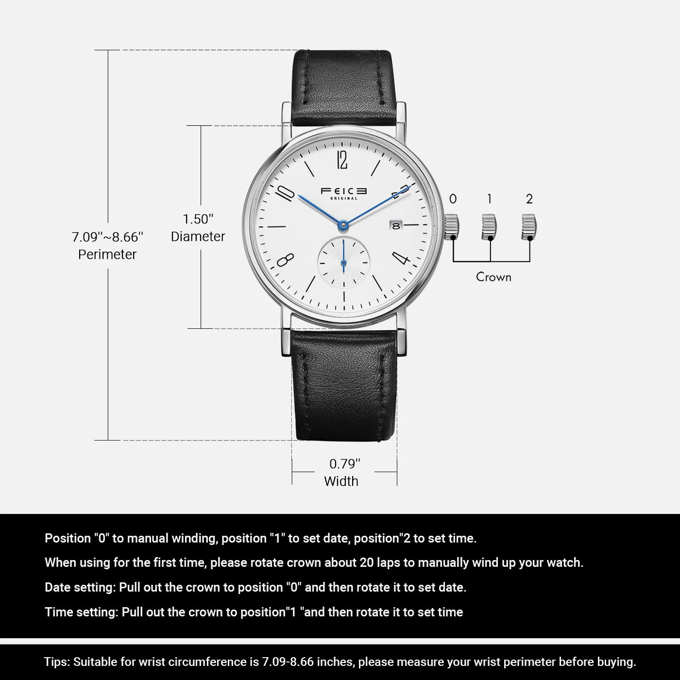 FEICE Unisex Wristwatch Bauhaus Men's Watches Automatic Mechanical Watch Stainless Steel Waterproof Casual Fashion Watch FM201