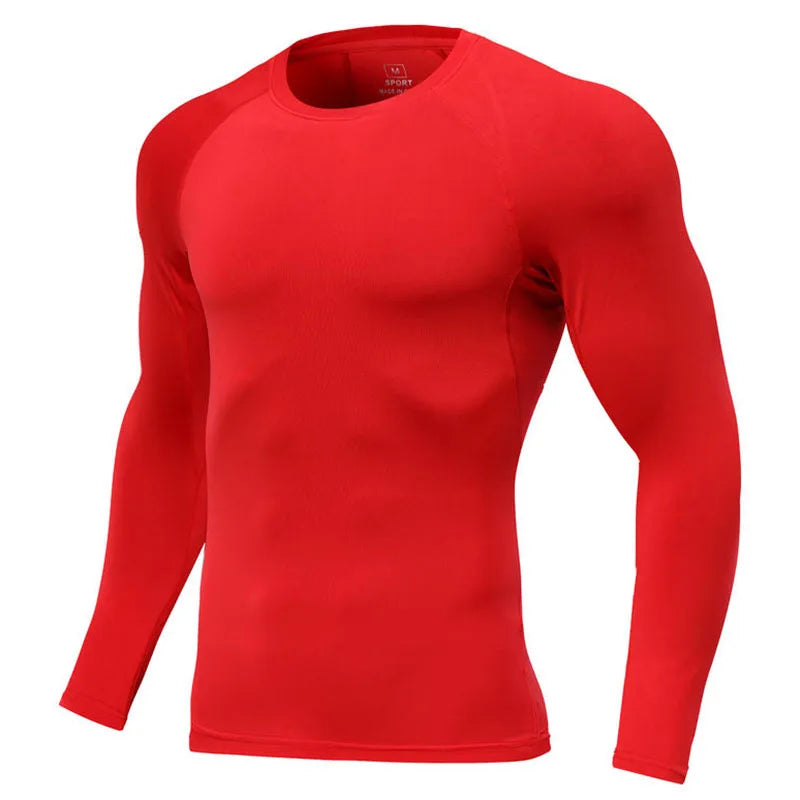 Men Long Sleeve Slim Tops Tees Sportswear Gym Fitness Compression T-shirt Running Football Jersey Outdoor Jogging Tight Quick