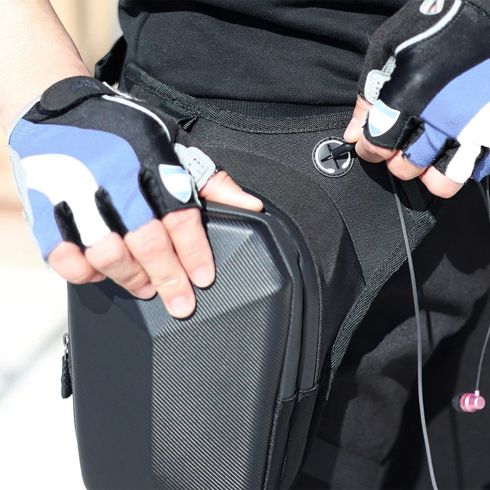 Drop Leg Bag Crossbody Shoulder Purse Hard Shell Motorcycle Leg Bag Waterproof Motorcycle Waist Pack for Cycling Hiking Climbing