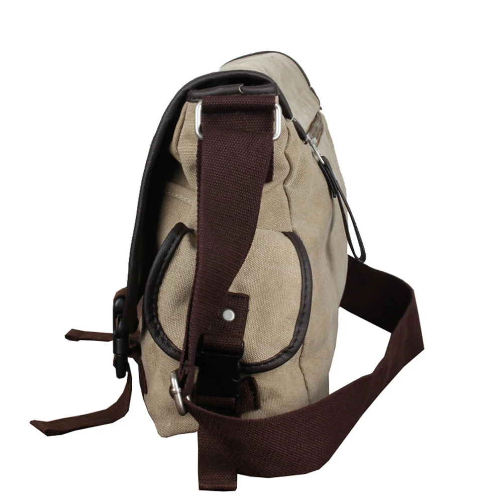Vintage Laptop Shoulder Bag Large Capacity Messenger Handbags Multi Pockets 14 Inch Laptop Pouch Water Resistant for School Work