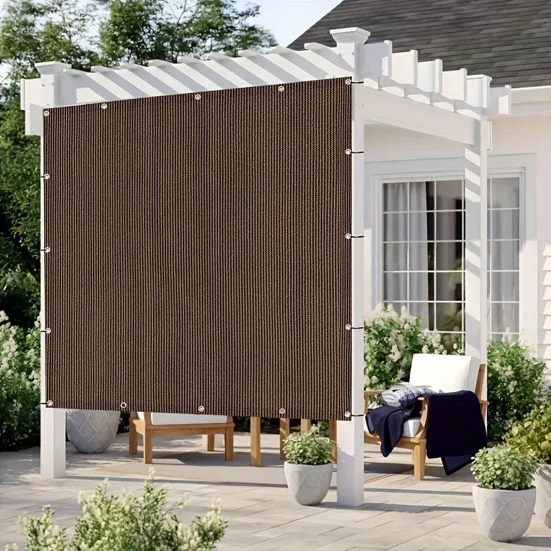 Durable Brown UV Protection Canopy - Outdoor Sun Shade Net - Multiple Sizes Available for Travel, Picnics, and Pools