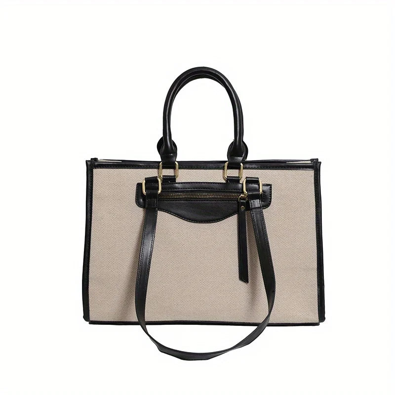 large-capacity women's leisure canvas bag, simple single-shoulder commuter bag Tote bag, suitable for daily commuting