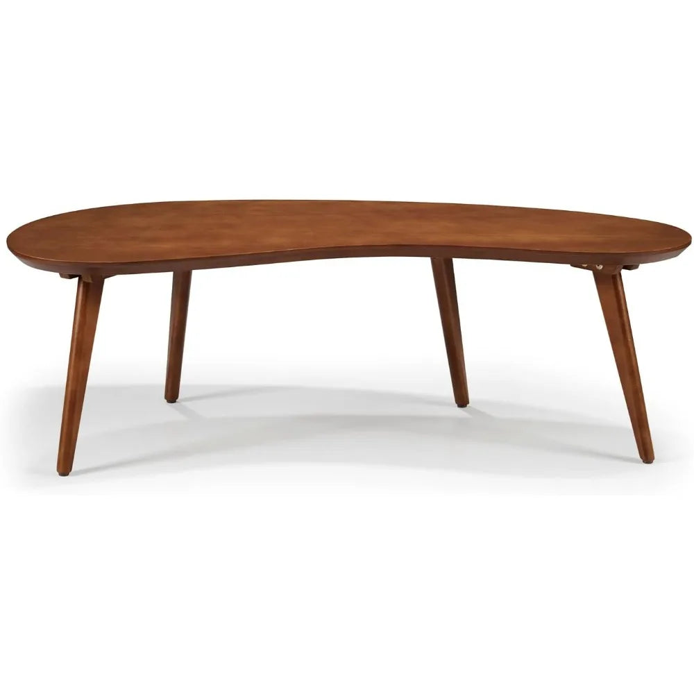 Mid Century Modern Abstract Shaped Coffee Table/Solid Wood/Castanho Finish
