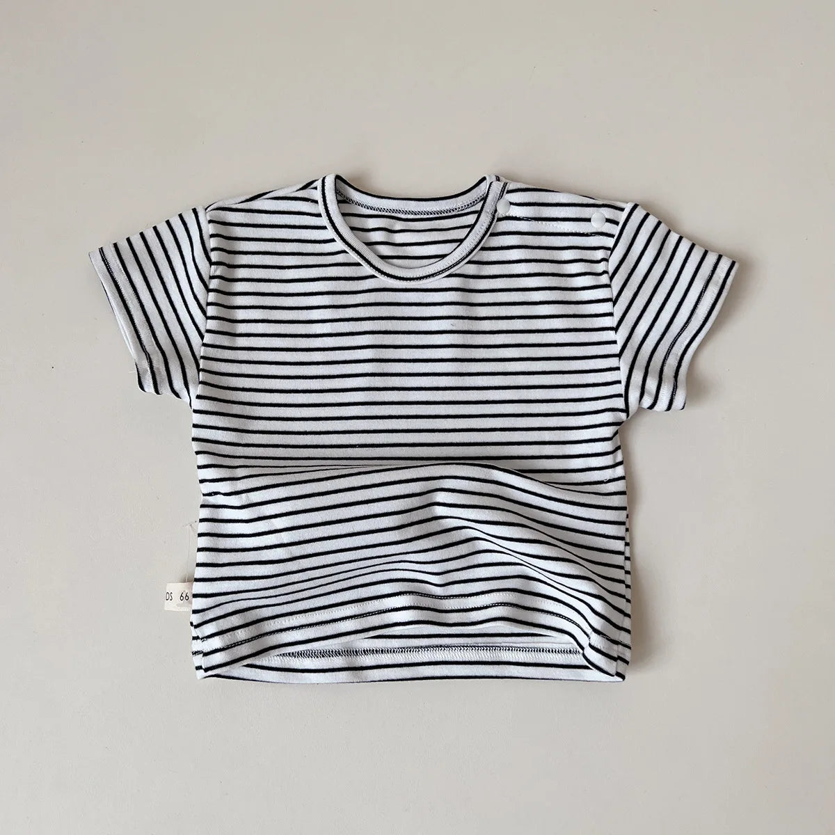 2024 Summer Costume New Boy Girl Baby Solid All-match Short Sleeve T-shirt Newborn Loose Comfort Cotton Tees Infant Casual Tops