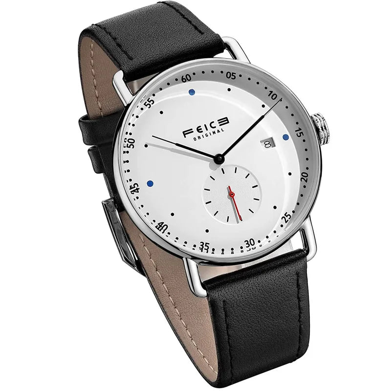 FEICE Men's Automatic Watch  Classic Bauhaus Mechanical Watch Curved Mirror Waterproof Casual Dress Watches FM506