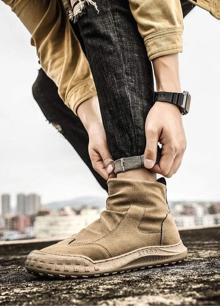 New Male Shoes Spring Autumn Men's Boots High Cut Footwear Quality Offers Cheap Original Deals Y2k Size 45 Designer Classic Sale