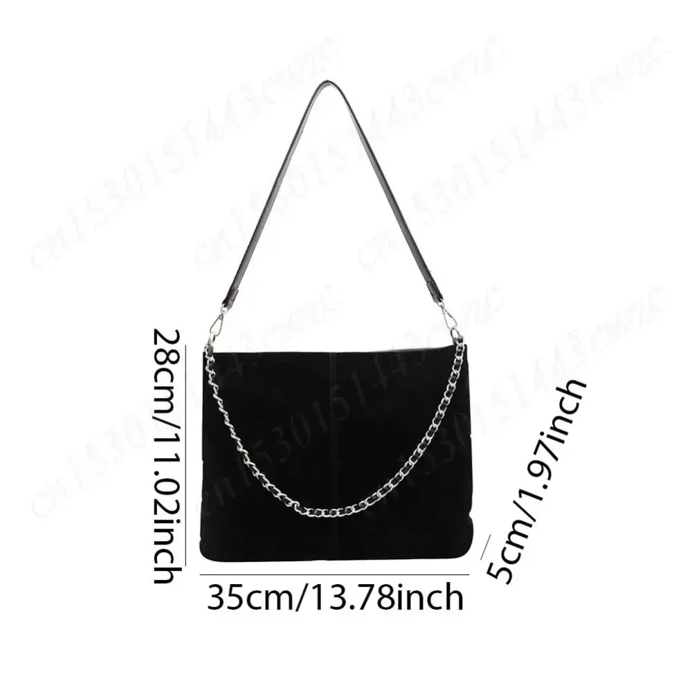 Women Suede Shoulder Bag with Inner Pocket Crossbody Purse Zipper Closure Hobo Bag Handbag Trendy Clutch Purse for Work Travel