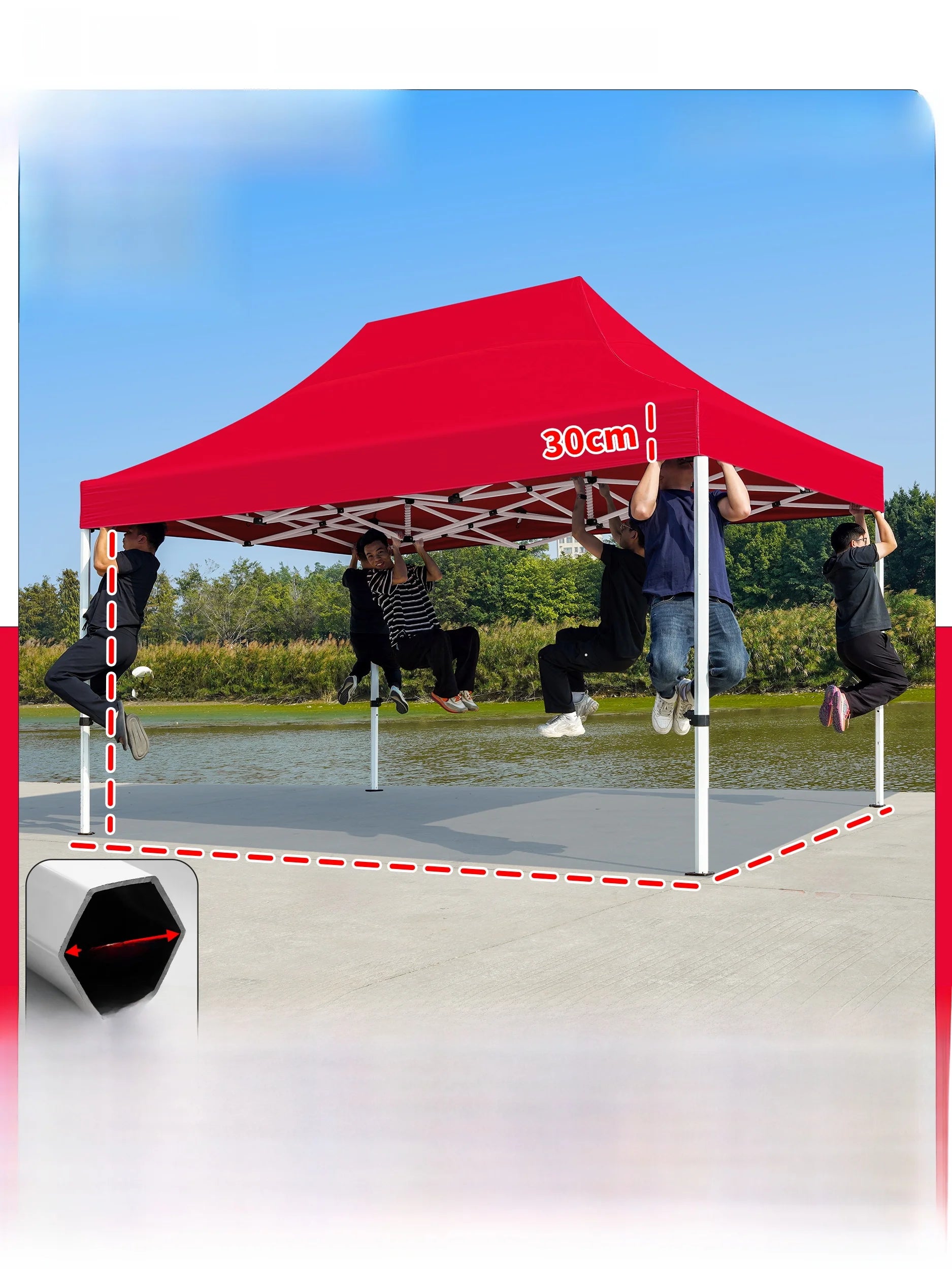 Thiened Four-Legged 3x6 Meters Tent Outdoor Rain And Sun elter Stall Special Outdoor Cam Travel Supplies Canopy