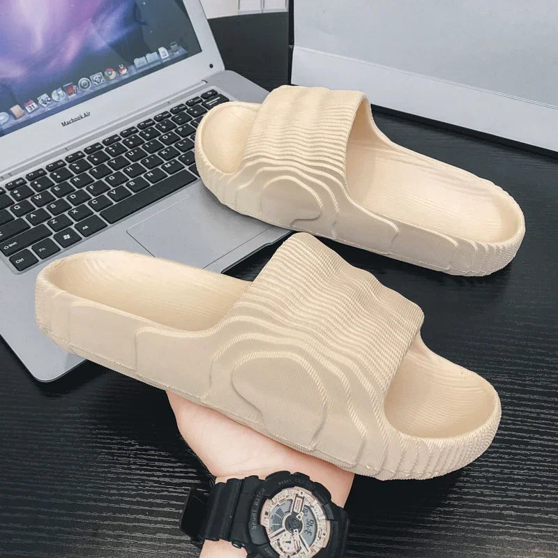 Soft Home Slippers Couple Summer Indoor Skid Proof Bathroom Slippers Sandals Hotel Solid Color Men Women Flip Flops Flat Shoes