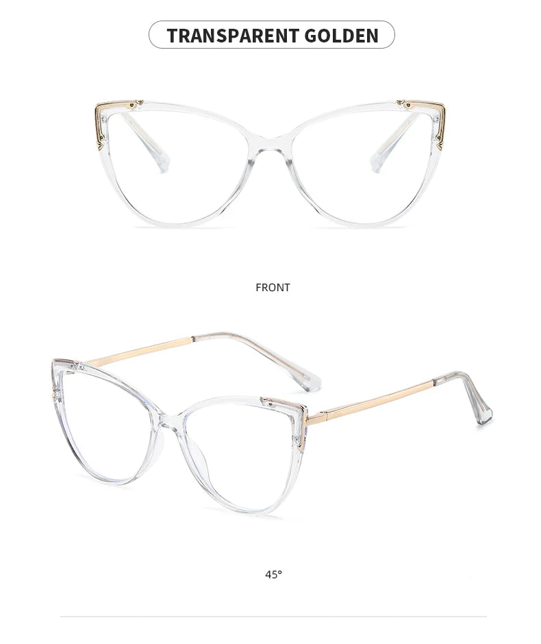 Personality Cat Eye Anti-Blue Light Spring Hinged Glasses Cross-Border Men Women Glasses Shopping Leisure Advanced Frames