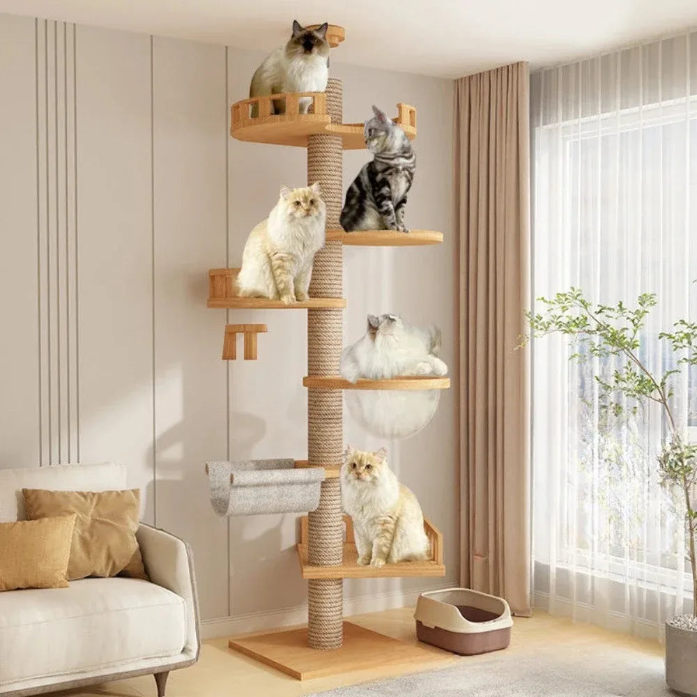 Cat Tree Multilayer Rotatable Moisture Proof Breathable Scratching Posts Save space Cat Tower For Home Indoor Cats Shelves 캣타워