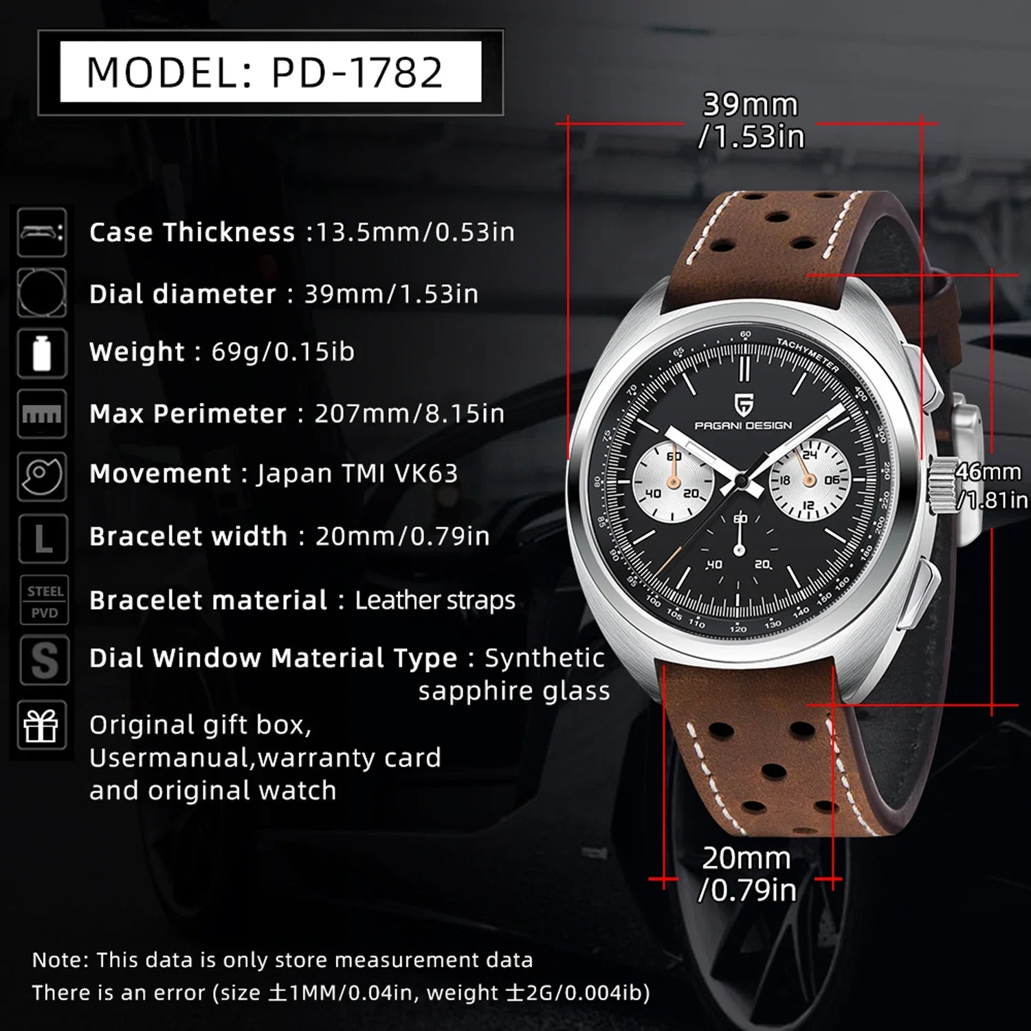 PAGANI DESIGN Men's Watches Luxury Quartz Wrist Watch For Men AR Sapphire Speed Chronograph Retro Dial Clock Reloj Hombre 2023