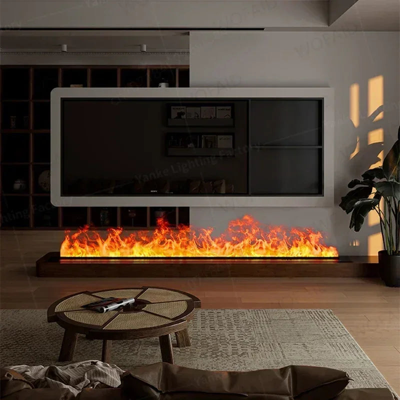 3D Atomized Fireplace with Colorful Steam Flame ECO Smart Home Indoor Decorative Water Vapor Mist Intelligent Electric Fireplace