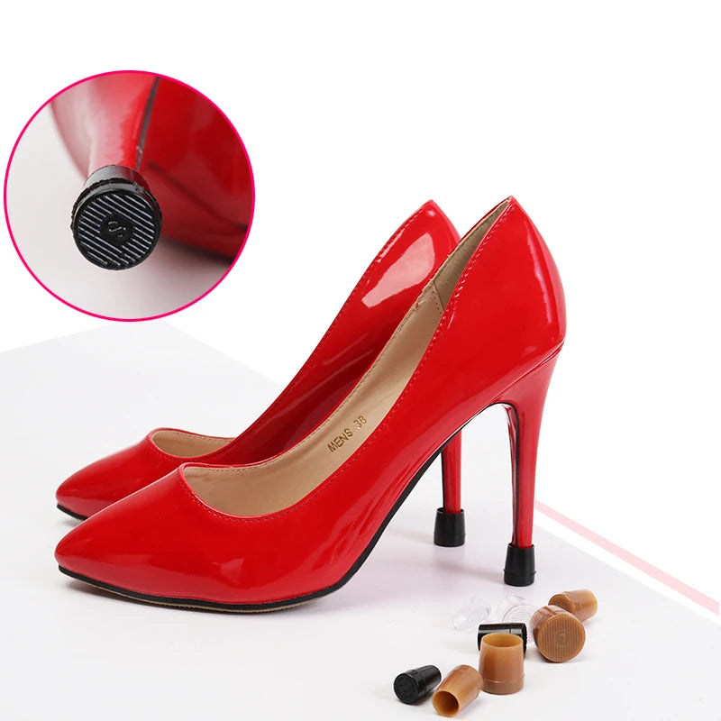 Woman High heels Protective Cover Non-slip Wearable Heel Cover Round TPU/PVC Material Soft Damping Silencer Heel Protector
