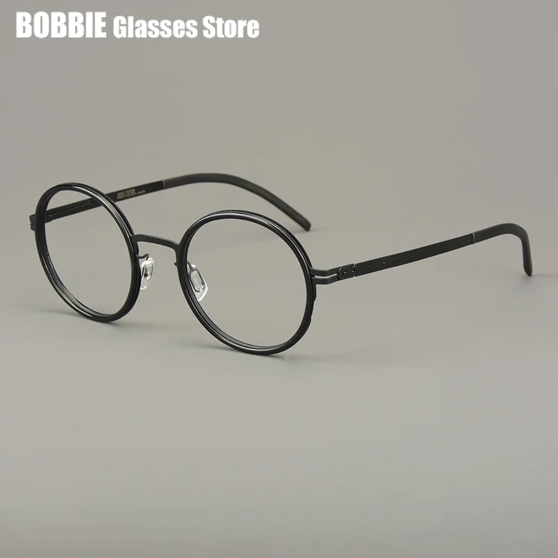 Classics Round Glasses Frame Eyeglasses Light Thin Screwless Acetate Ring Men Women Spectacle Germany Brand Design Oroshi 2025