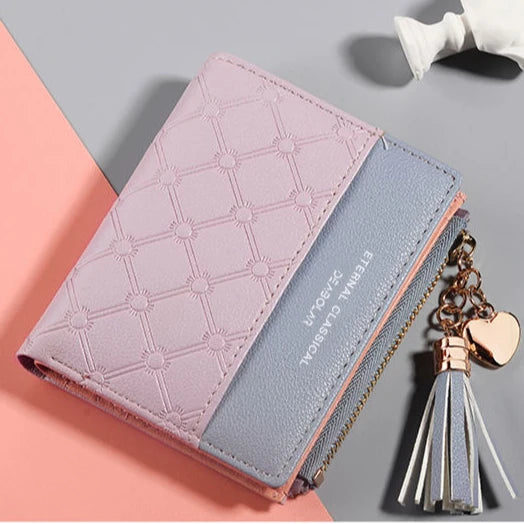 Tassel Leather Wallet Women Small Luxury Brand Famous Mini Women Wallets 2024 New Lovely Purse Female Small Wallet for Women Bag