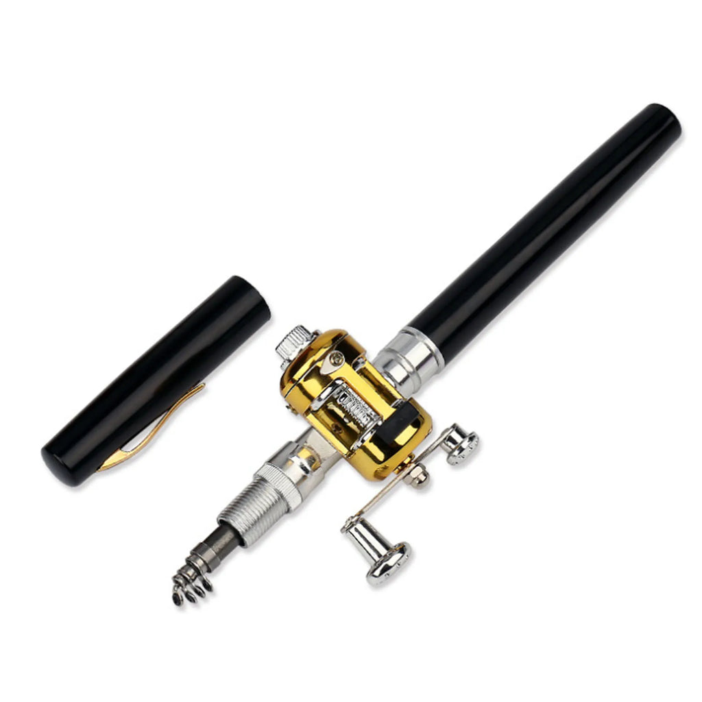 Mini Fishing Rods Pocket Telescopic Aluminium Alloy Lure Rod Pole Expand 1m for Fishing Enthusiast Collectors