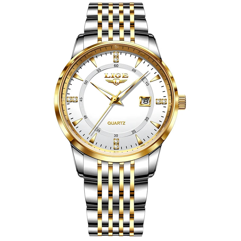 LIGE New Waterproof Watches Women Fashion Women's Bracelet Watch Top Brand Luxury Date Quartz Watch for Women Relogio Feminino