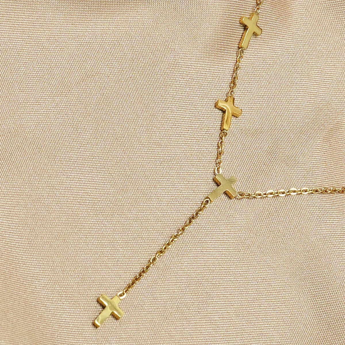 Lxalry 18K Gold Plated Stainless Steel Cross Y Necklace for Women – Waterproof, Tarnish-Free, Faith Jewelry Gift for Birthday, A