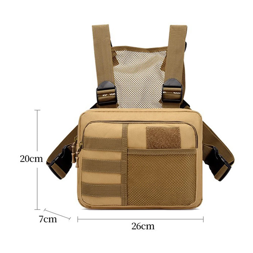 Tactics Vest Bag Streetwear Functionality Chest Bag Portable Oxford Multifunctional Multi-pockets Waterproof for Running Travel