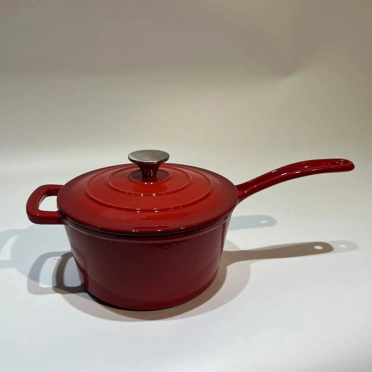 Enameled Cast Iron Saucepan 2 Quart Sauce Pan Nonstick Enamel Coating Pot For Stove Top and Oven Cooking Even Heat Distribution