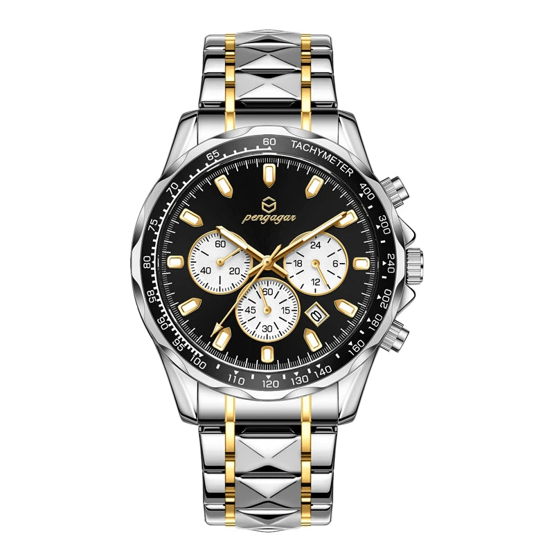 2025 Men Watch Top Brand Luxury Sports Quartz Mens Watches Full Steel Waterproof Chronograph Wristwatch Men Relogio Masculino