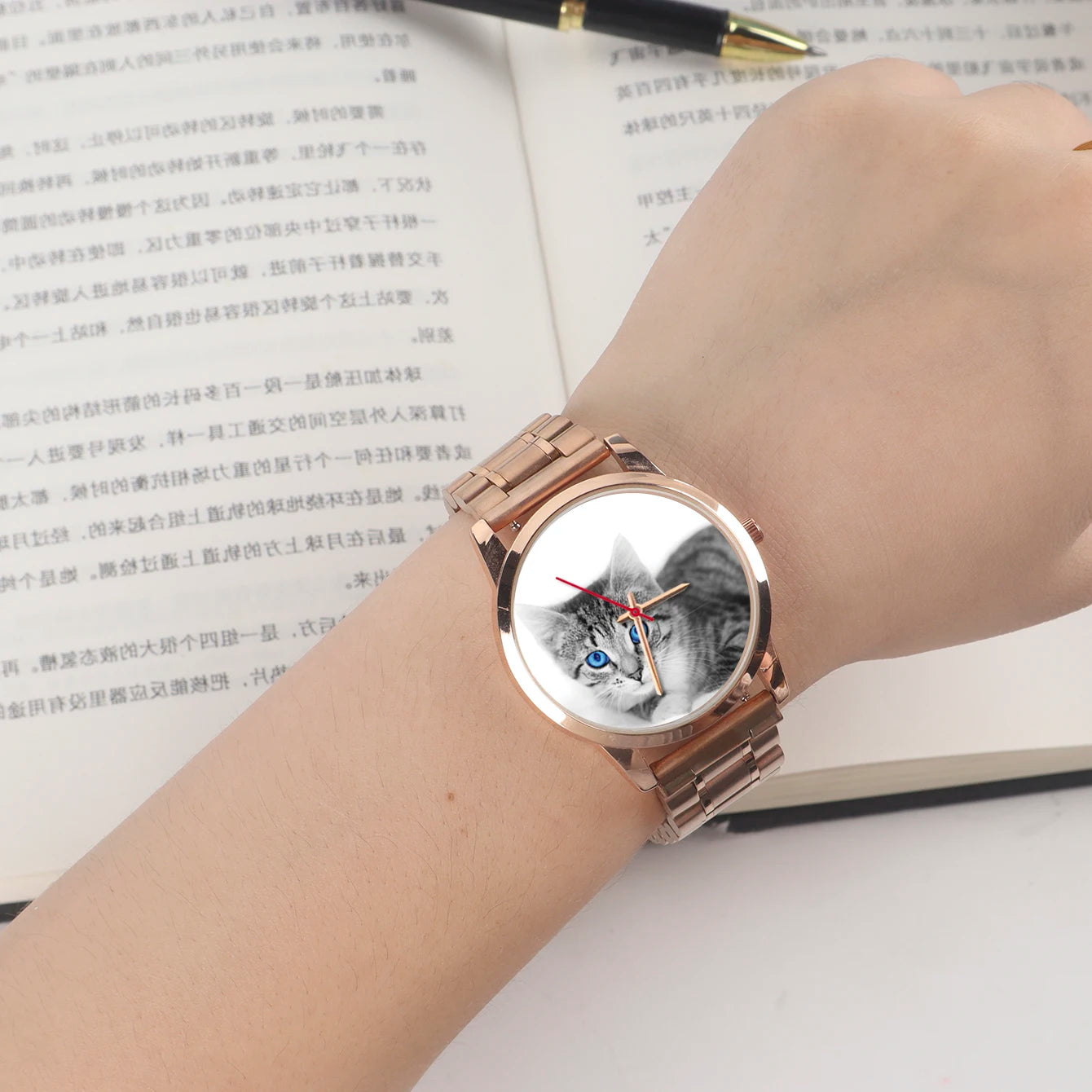 Son Watches for Women Friend Woman Watch Wife Family Logo Cat Women's Wristwatch DIY Dial Quartz Handcuffs Pet Custom Made Photo