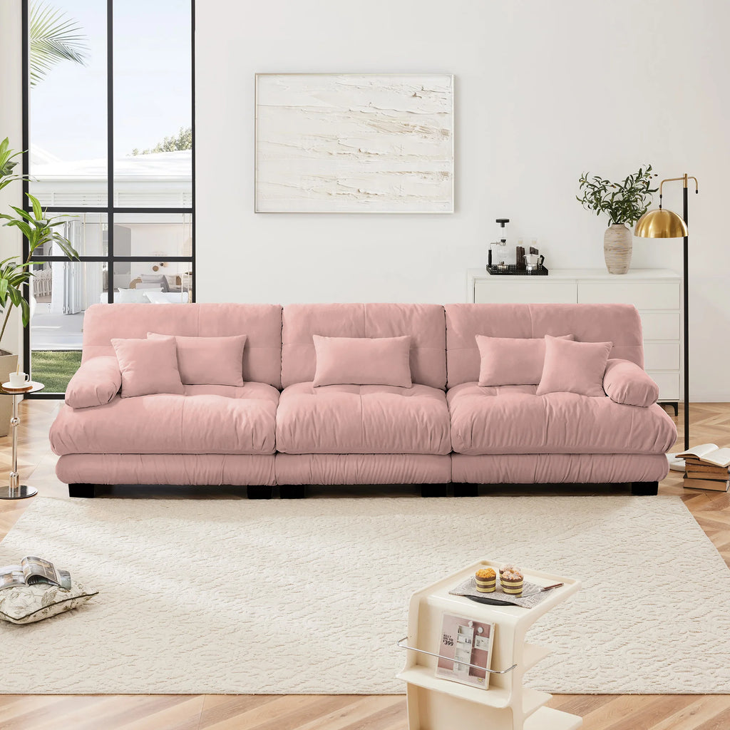 Premium 3 Seats Sectional Sofa Modular Deep Seat Sofa Couch Chenille Upholstered