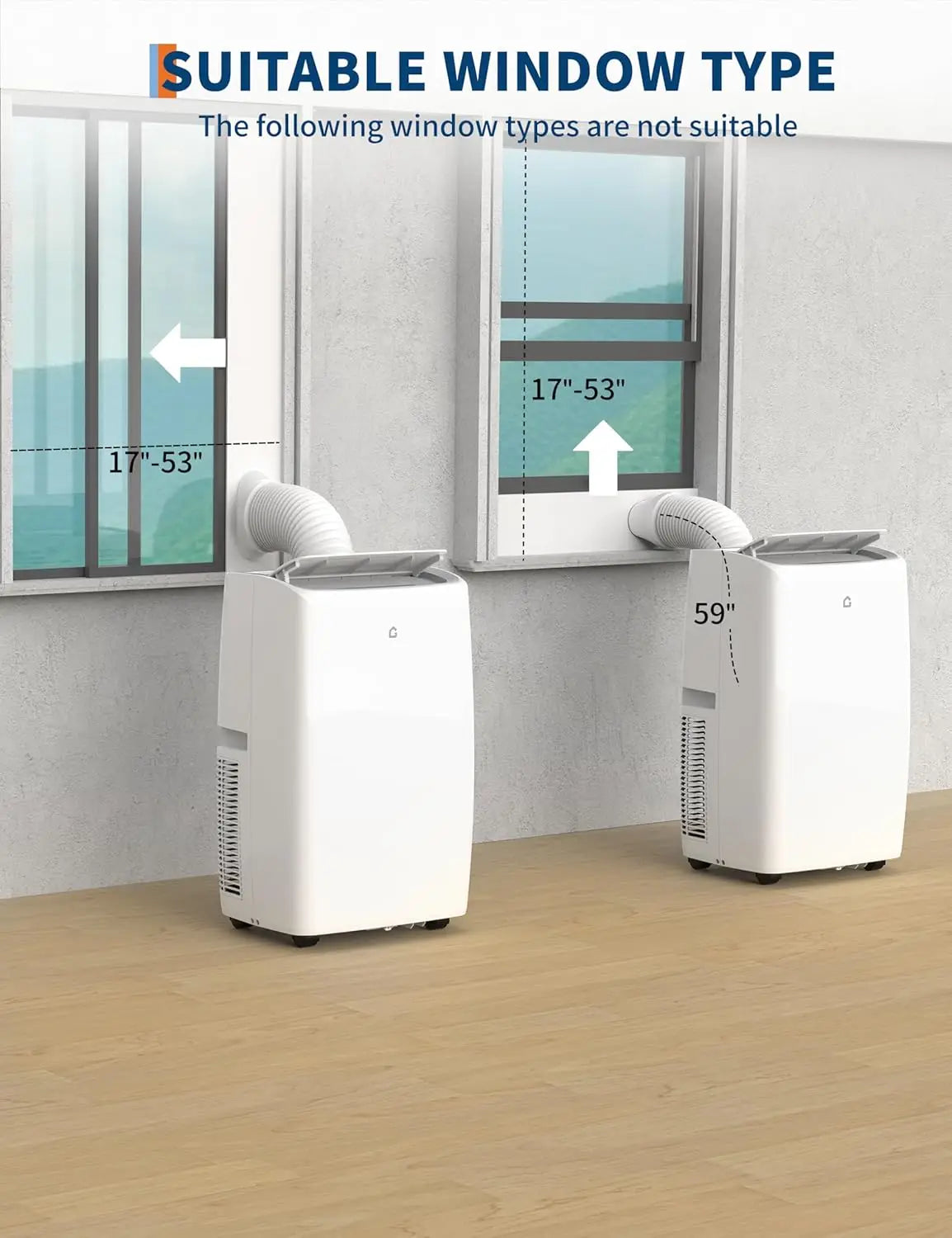 14000 BTU Portable Air Conditioner, Quiet Portable AC Unit with Fan & Dehumidifier, Cooling Cools Room up to 750 sq.ft,