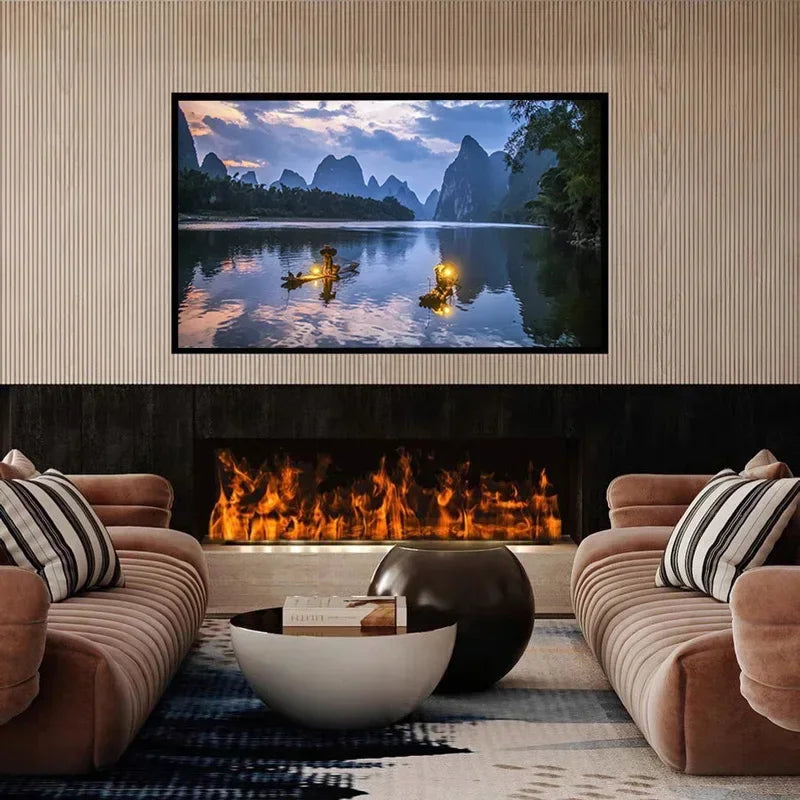 3D Atomized Fireplace smart LED virtual flame indoor decoration humidifier Customized atomized water steam electric fireplace