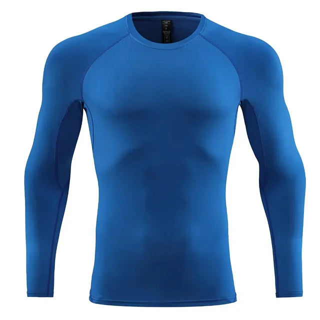 Men Long Sleeve Slim Tops Tees Sportswear Gym Fitness Compression T-shirt Running Football Jersey Outdoor Jogging Tight Quick