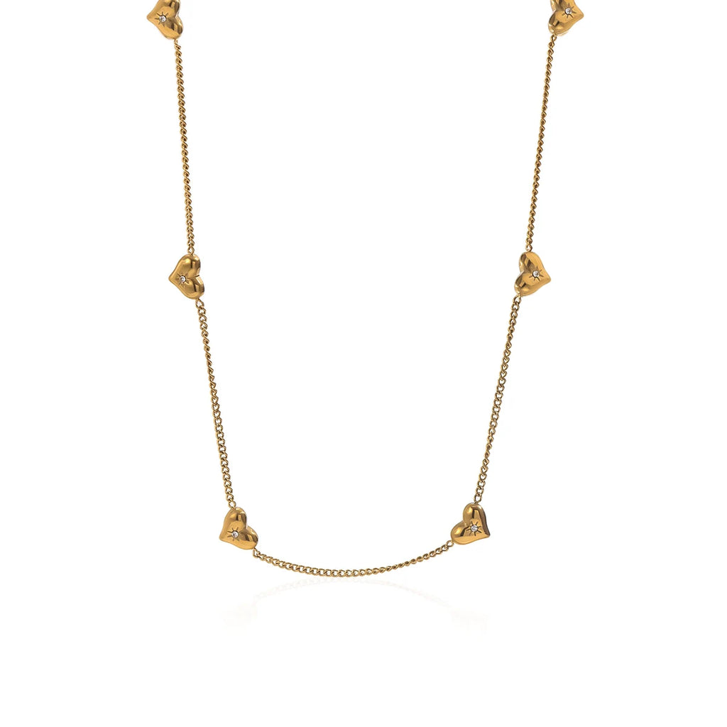 Lxalry Gold Heart Necklace for Women – 18K Gold Plated Stainless Steel Dainty Layered Jewelry, Waterproof Hypoallergenic Non-Tar