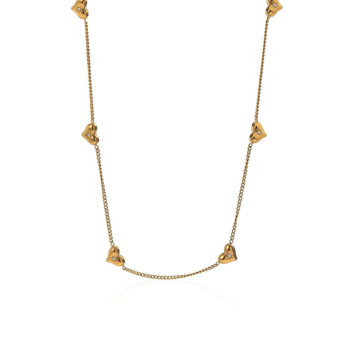 Lxalry Gold Heart Necklace for Women – 18K Gold Plated Stainless Steel Dainty Layered Jewelry, Waterproof Hypoallergenic Non-Tar