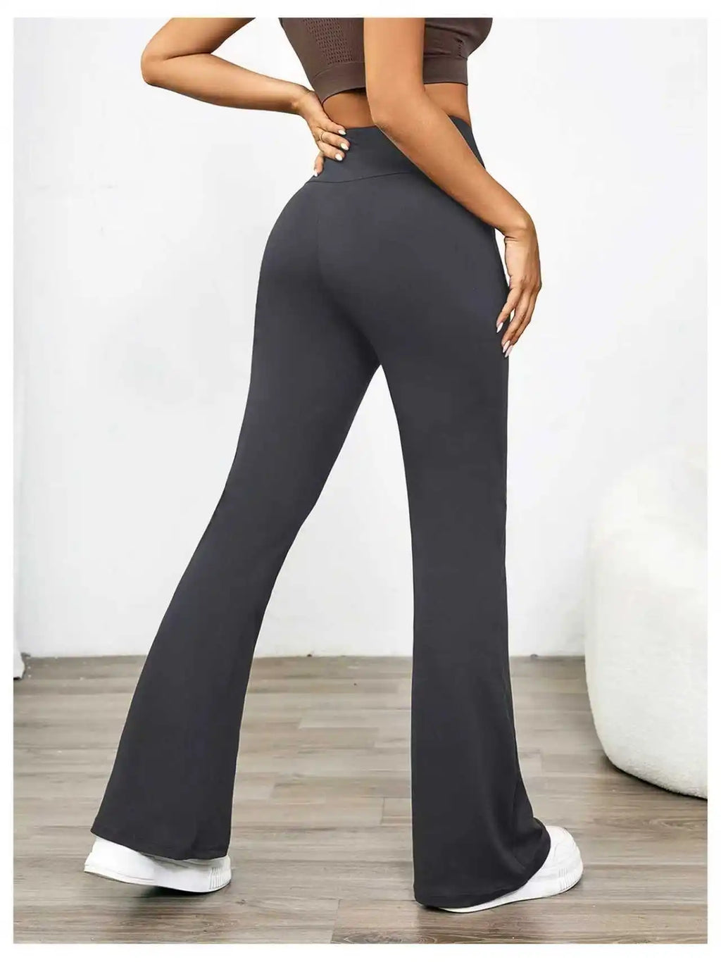 【3 Pack Bootcut Yoga Pants】High Waist Flare Leggings for Women, Black+Gray+Brown Stretch Trousers, Reinforced Stitching Bootleg