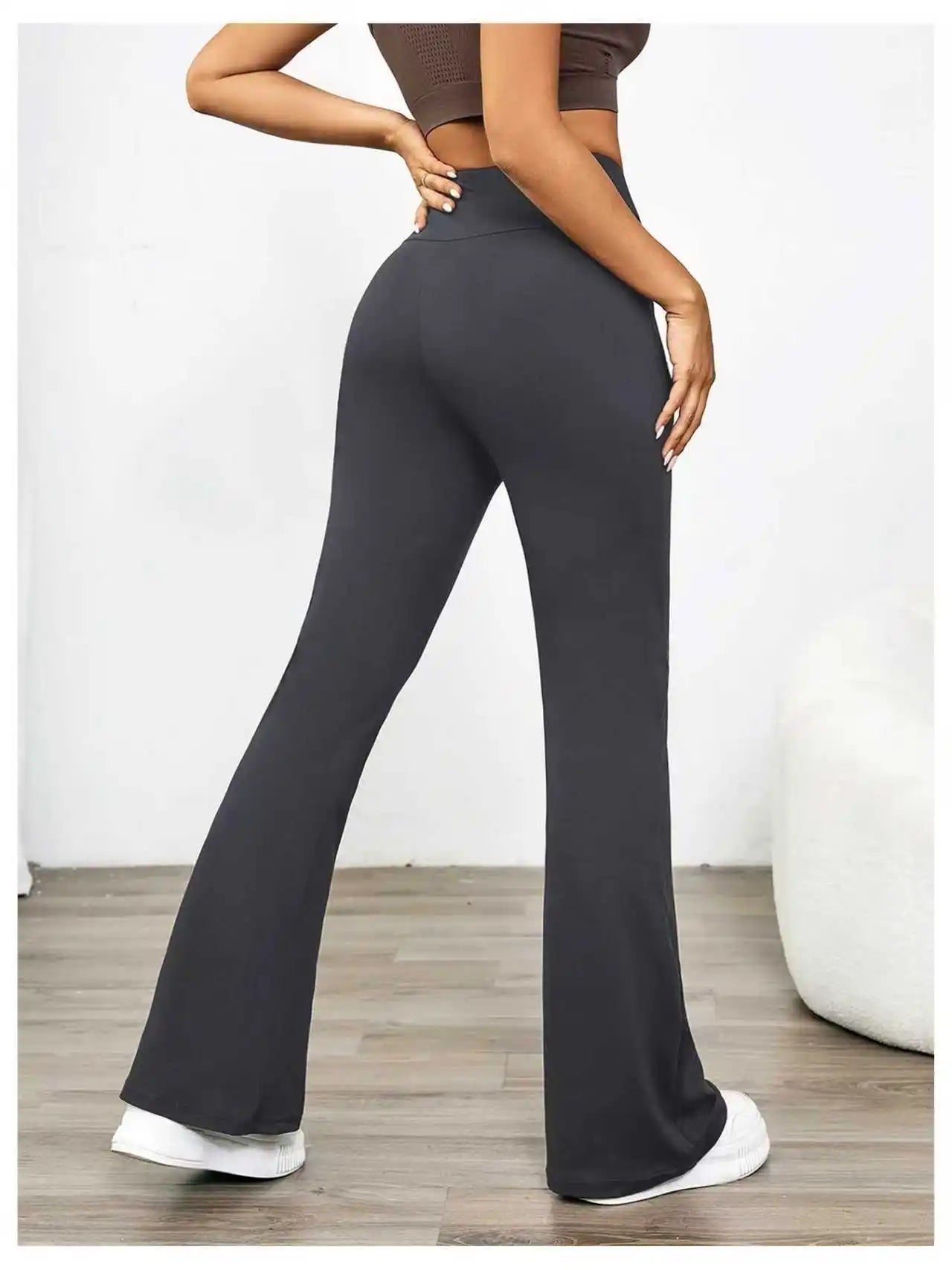 【3 Pack Bootcut Yoga Pants】High Waist Flare Leggings for Women, Black+Gray+Brown Stretch Trousers, Reinforced Stitching Bootleg