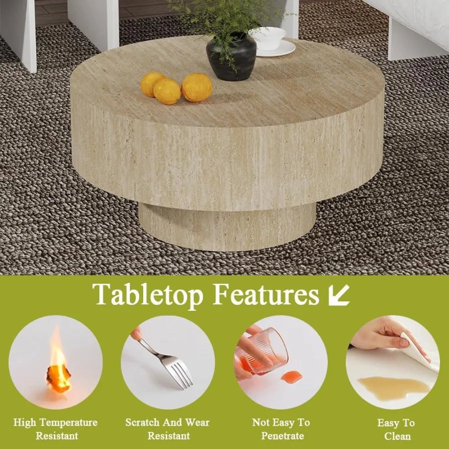 Travertine Round Coffee Table for Living Room Round Stone Veneer Coffee Table Modern Unique Coffee Tables for Living Room F Tra