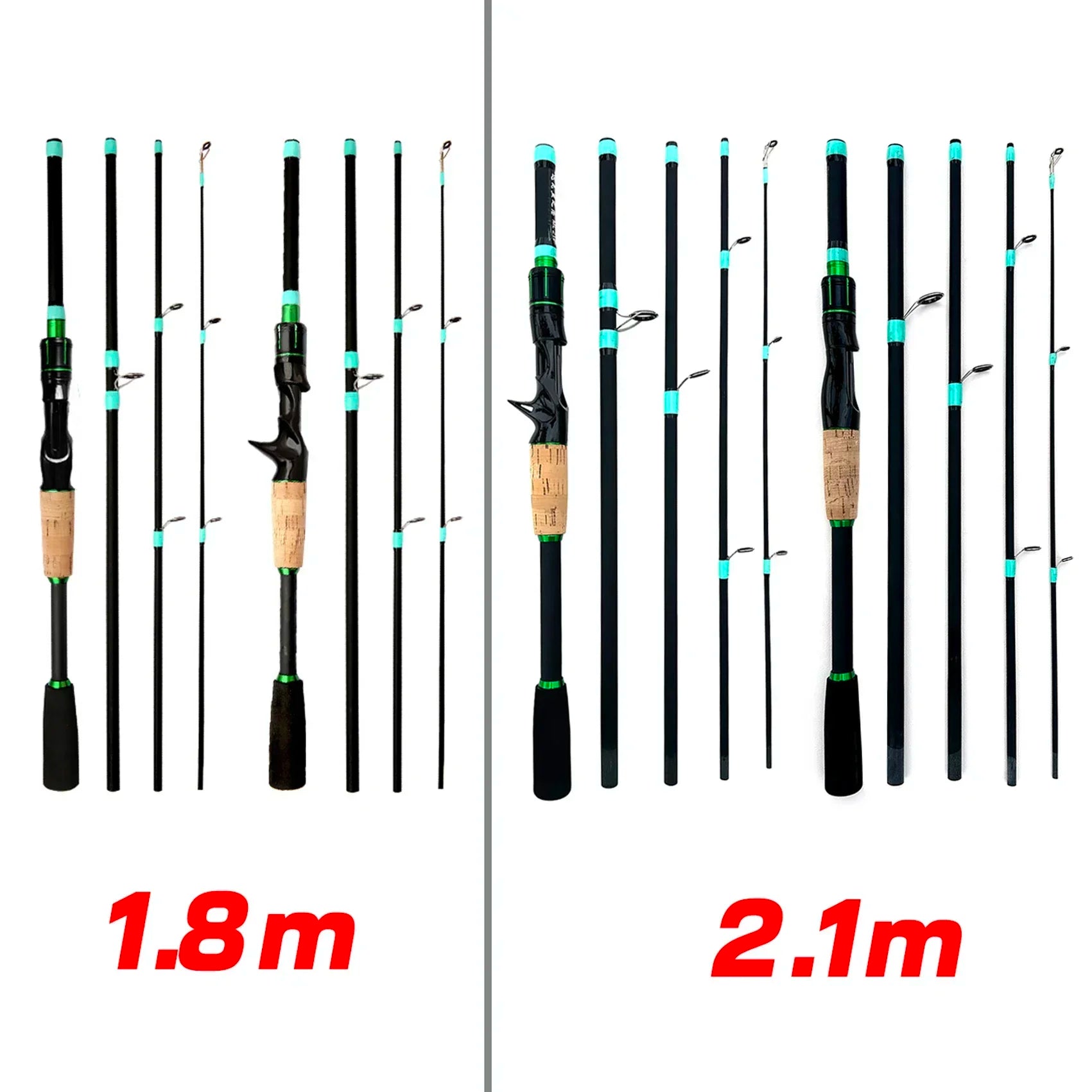 Fishing Rod Reels Combo 4/5Sections ML Action 3.5g-14g Ultralight Trave Rod With Baitcasting Reel Kit Carp Fishing Pesca1.8/2.1m
