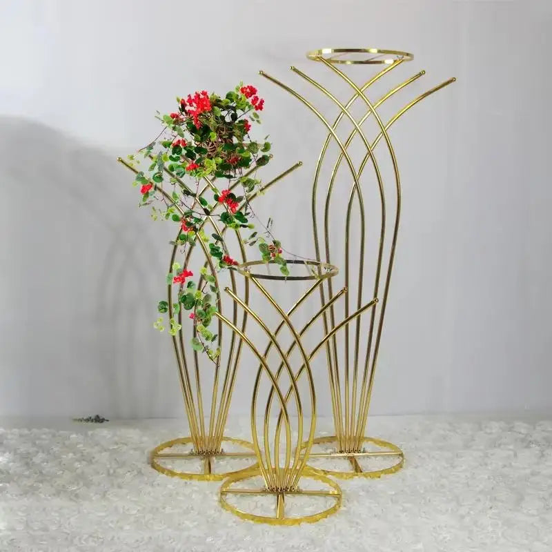 Wholesale Geometric Metal Floor Vases Column Stand Road Lead Flower Centerpieces for Wedding Home Events Decor