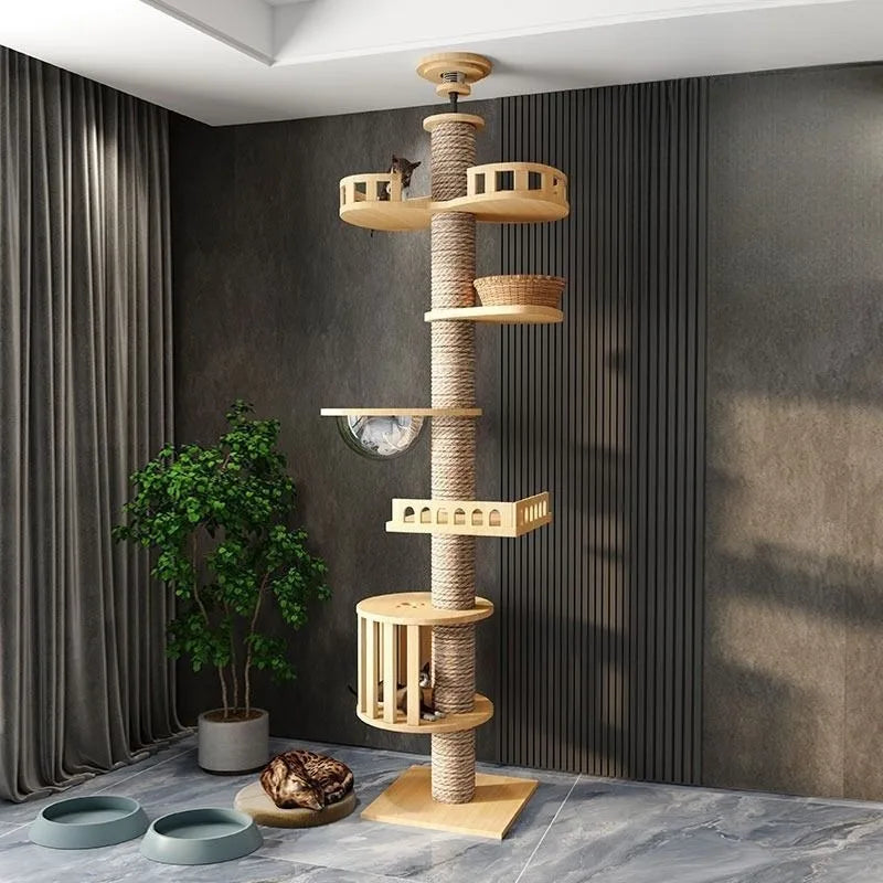 Cat Tree Multilayer Rotatable Moisture Proof Breathable Scratching Posts Save space Cat Tower For Home Indoor Cats Shelves 캣타워