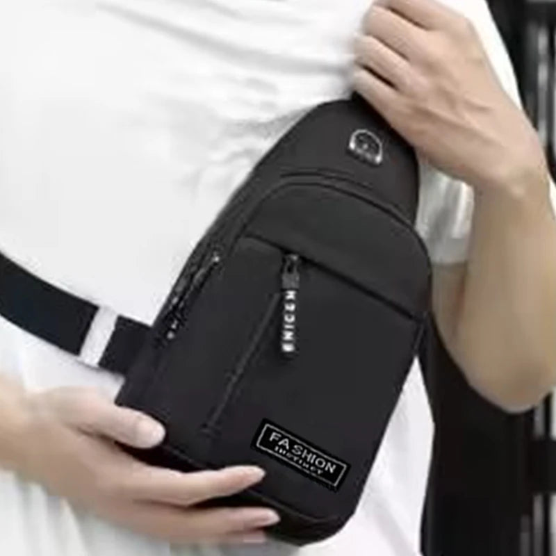 Men's cross-body bag for casual, sporty and travel use, single shoulder and front carrying style backpack