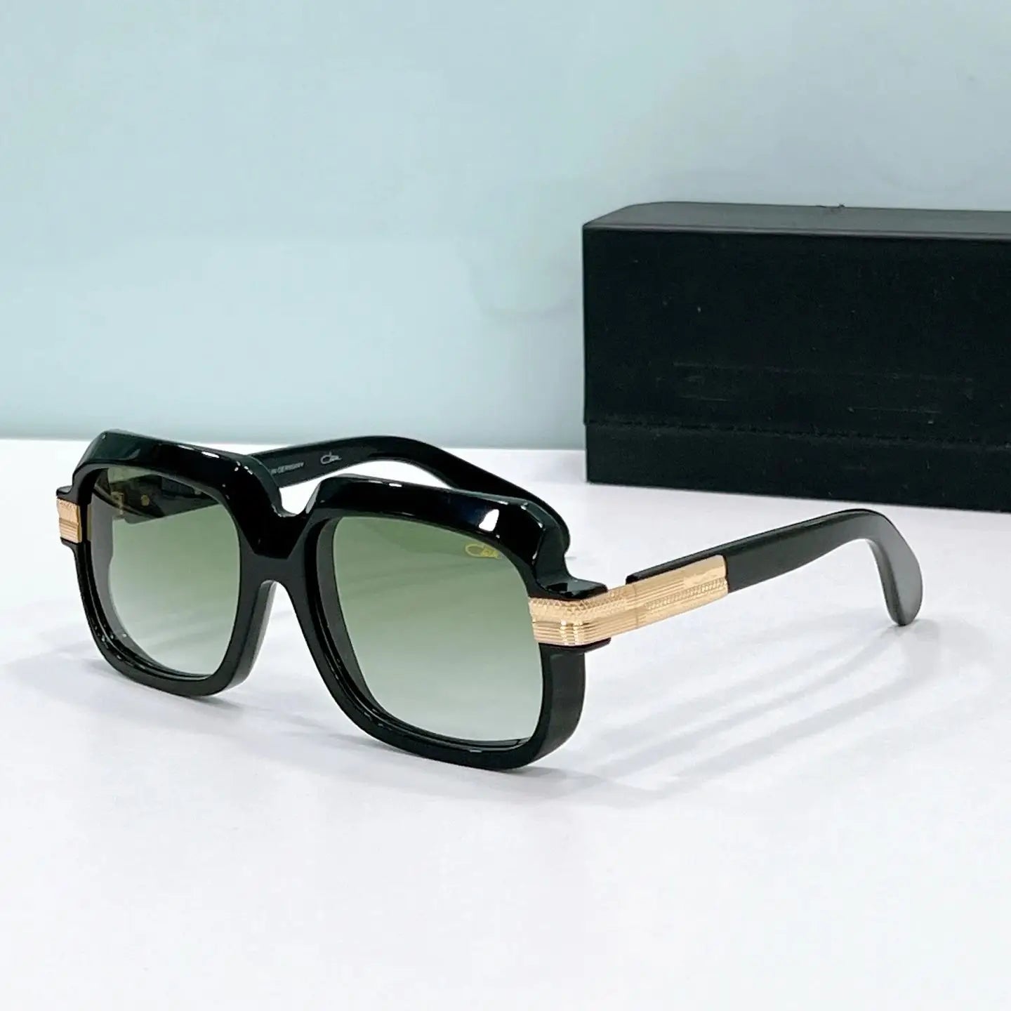 Original CCAZAL MOD607 Top Quality Acetate Black Frame Retro Men Sunglasses Stylish Leisure Square Business Women Couple Eyewear