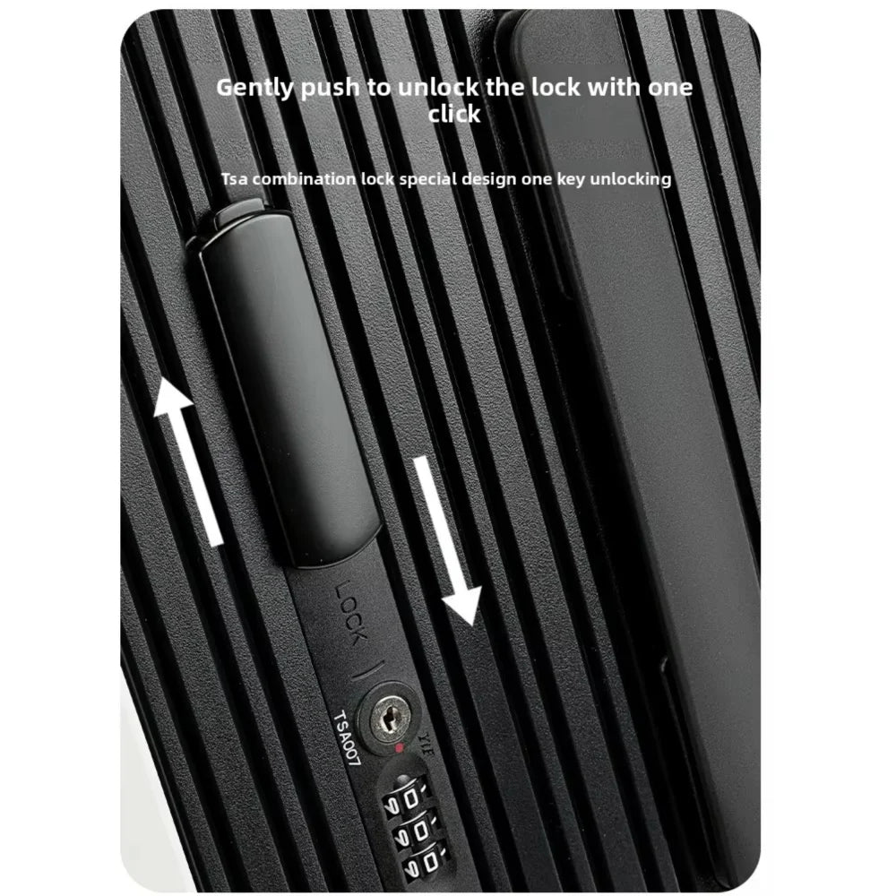 Wide Handlebar Rolling Luggage High-quality Durable PC Material Travel Balance Trolley Suitcase with 360° Spinner Wheel TSA Lock