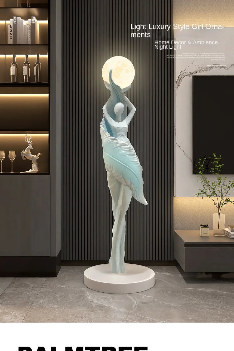 Home Decor Abstract Girl Statues Floor Decor Living Room Large Welcome Sculptures Artistic Ornaments Housewarming Gift Figurines