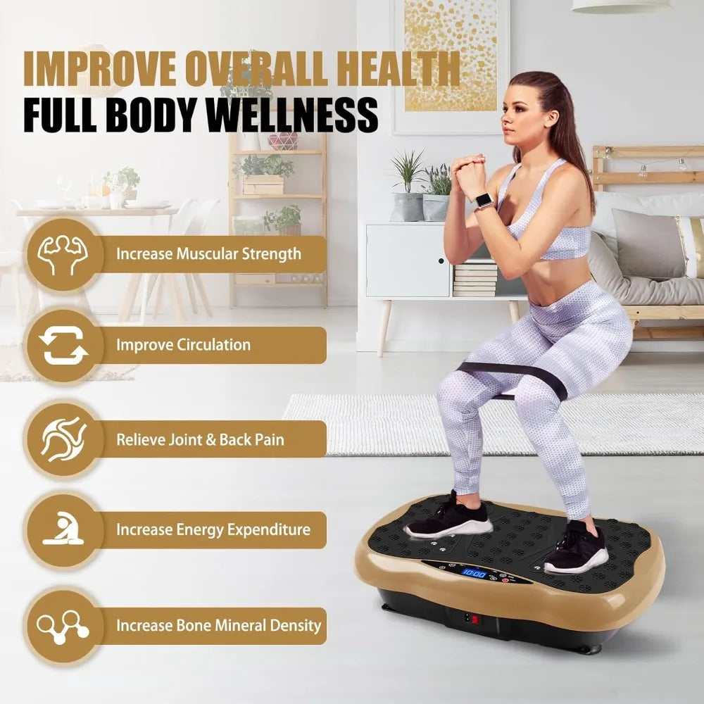Vibration Plate Exercise Machine, Health & Fitness Full Body Vibration Platform, Portable Vibration Plate Platform for Weight Lo