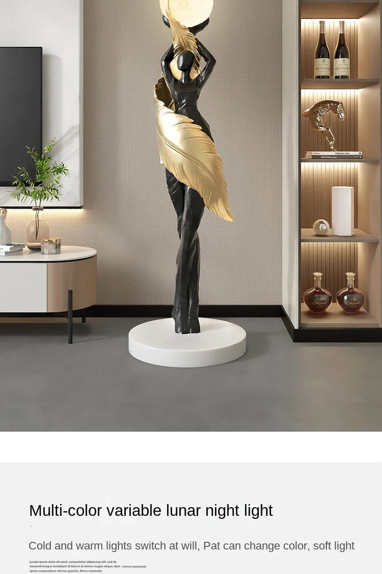 Home Decor Abstract Girl Statues Floor Decor Living Room Large Welcome Sculptures Artistic Ornaments Housewarming Gift Figurines