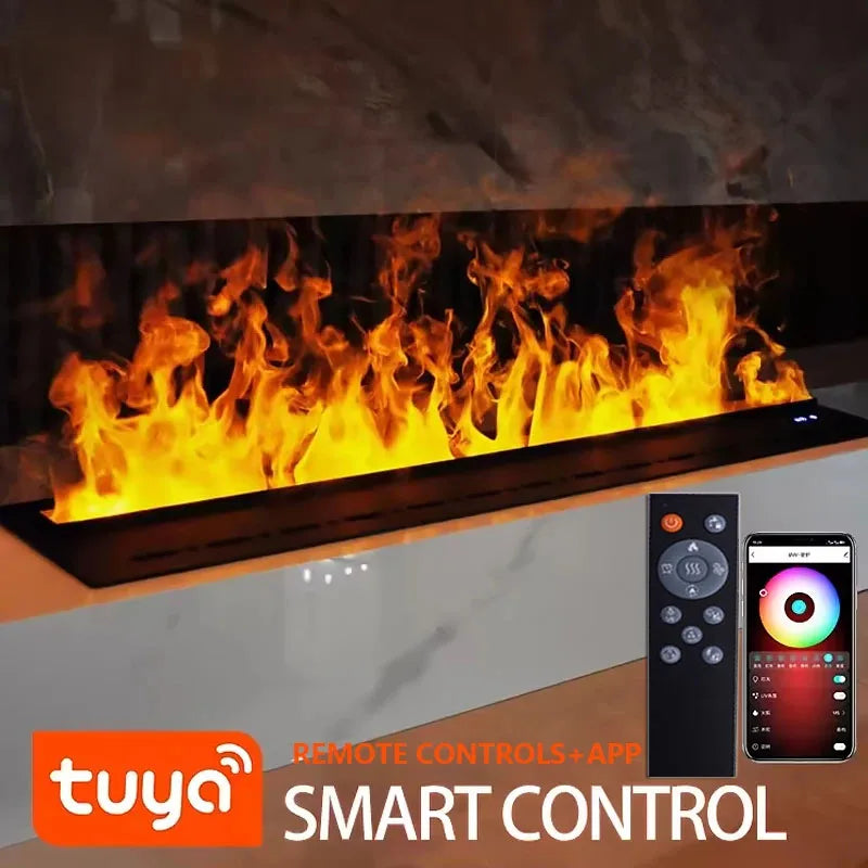 3D Atomized Fireplace with Colorful Steam Flame ECO Smart Home Indoor Decorative Water Vapor Mist Intelligent Electric Fireplace
