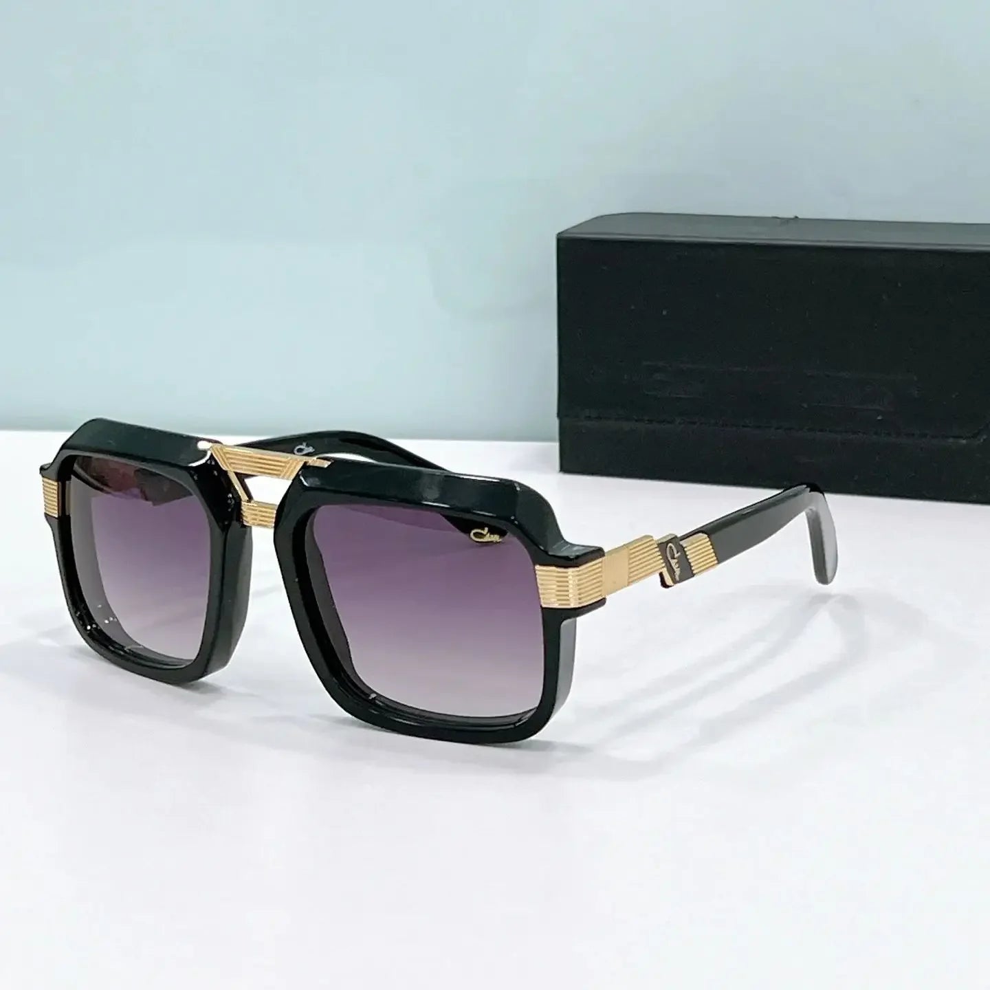 Original CCAZAL MOD669 Luxury Design Square Casual Men Sunglasses Trendy Top Quality Green Acetate Frame Women Couple Eyewear