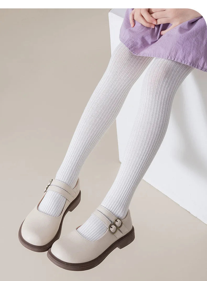 Children Fashion Tights Baby Girl Pantyhose Cotton Knitted Stocking Toddler Kids Solid Leggings Casual Pants For 0-12Y