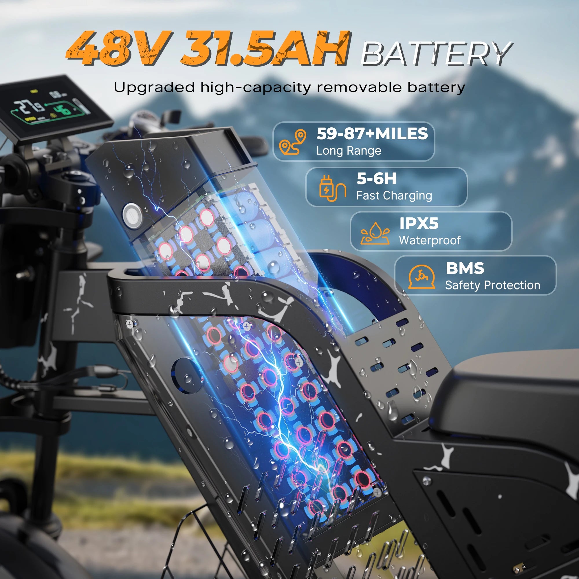 VARUN X-Plorer Beast Adult E-bike,750W Motor Man's ebike 48V31.5AH Battery Electric Bike 20'' Tire All-Terrain Electric Bicycle