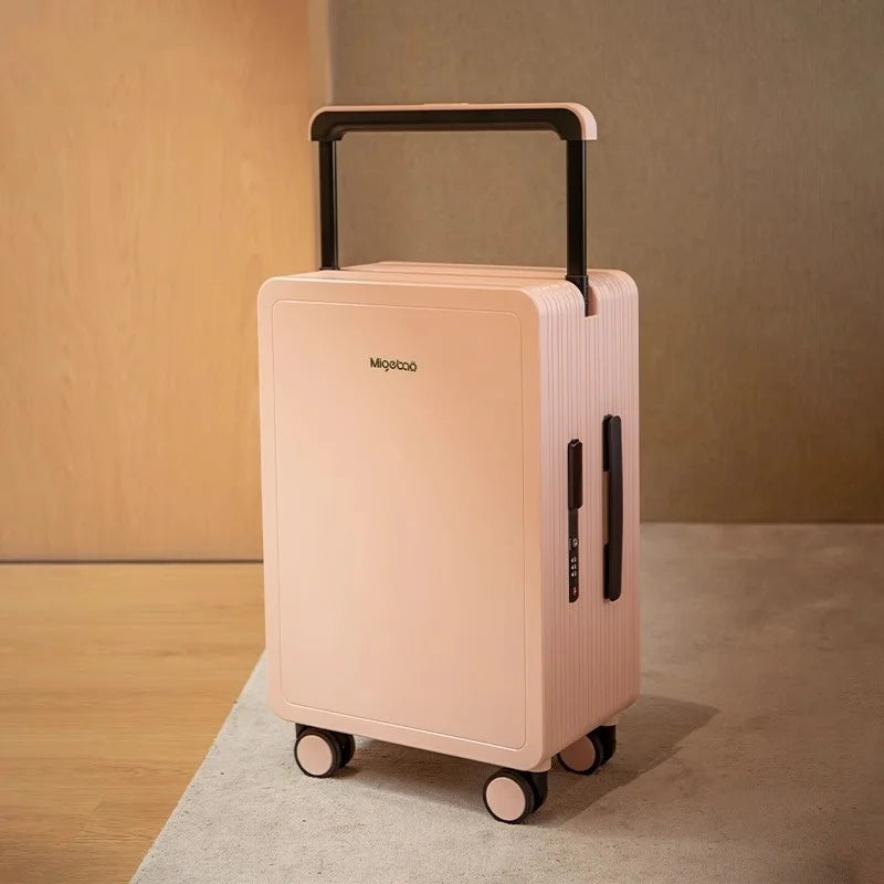 Wide Handlebar Rolling Luggage High-quality Durable PC Material Travel Balance Trolley Suitcase with 360° Spinner Wheel TSA Lock